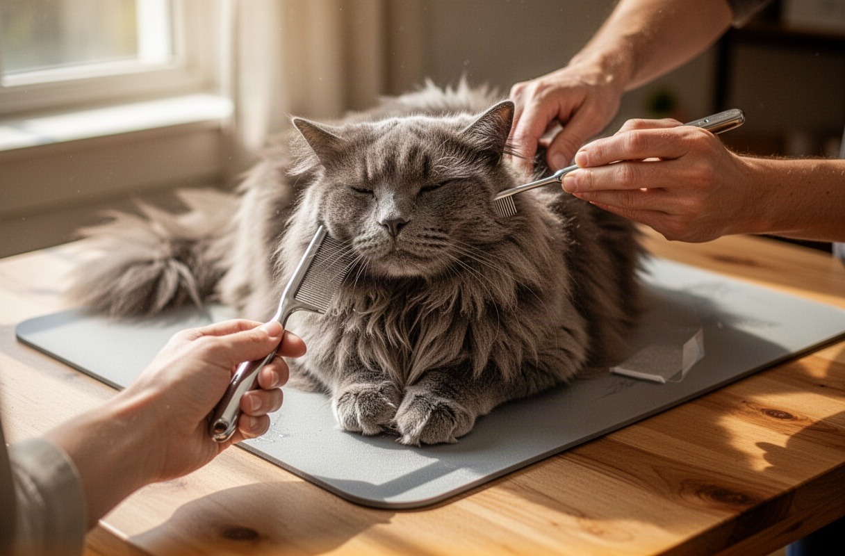 Acicalamiento y deslanado felino sin sedación